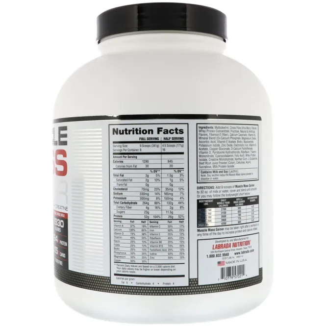 Labrada Nutrition, Прирост мышечной массы, клубника, 6 ф. (2722 г)