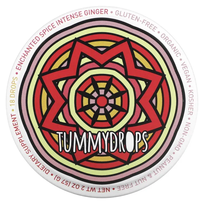 Tummydrops, имбирь интенсивного действия, специи, 18 капель