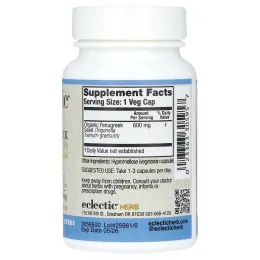 Eclectic Herb, трава, пажитник, 600 мг, 50 вегетарианских капсул