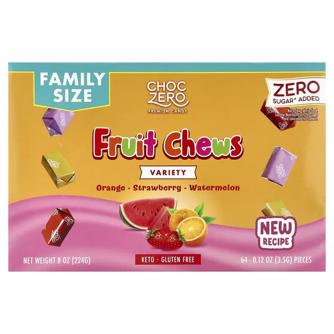 ChocZero, Фруктовые жевательные таблетки, разнообразные, 64 шт., 224 г (8 унций)