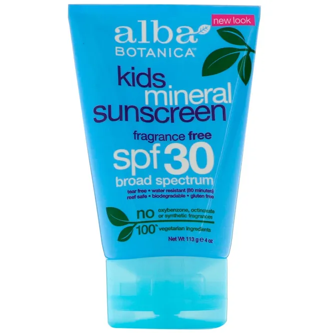 Alba Botanica, Солнцезащитный крем на минеральной основе, детский, SPF 30, 4 унц. (113 г)