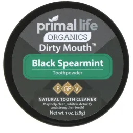 Primal Life Organics, Зубной порошок для грязного рта, черная сладкая мята, 1 унция (28 г)