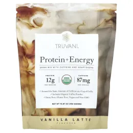 Truvani, Protein + Energy, ванильный латте, 450 г (15,87 унции)