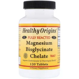 Healthy Origins, Хелатный биглицинат магния, 120 таблеток