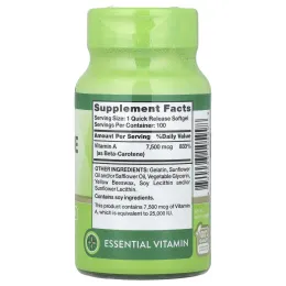 Nature's Truth, Бета-каротин, 7500 мкг (25000 МЕ), 100 капсул быстрого действия