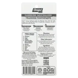 Orajel, Kids, Cocomelon Training, зубная паста с зубной щеткой, без фтора, для детей от 0 до 3 лет, арбуз, набор из 2 предметов, 28,3 г (1 унция)