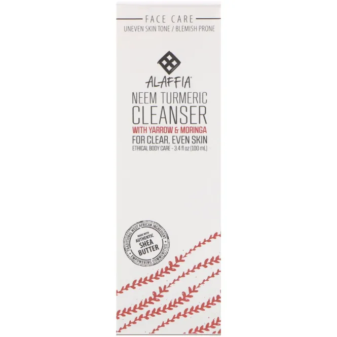 Alaffia, Neem Tumeric Cleanser with Yarrow & Moringa, 3.4 fl oz (100 ml)