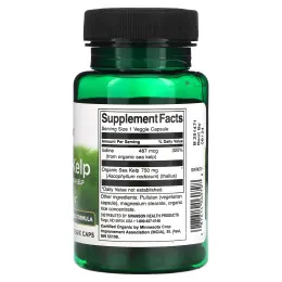 Swanson, Шотландские водоросли, из органических морских водорослей, 750 мг, 30 растительных капсул