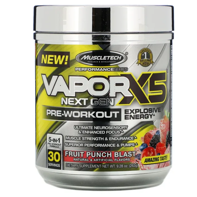 Muscletech, VaporX5, Next Gen, предтренировочная добавка, фрукты, 263 г (9,28 унции)
