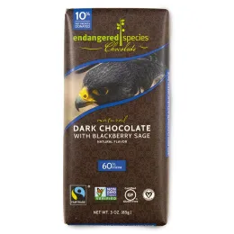 Endangered Species Chocolate, Natural Dark Chocolate With Blackberry Sage, 3 oz (85 g)