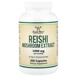 Double Wood Supplements, экстракт грибов рейши, 300 капсул (500 мг в 1 капсуле)