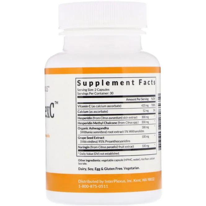 InterPlexus Inc., Flavo PlexC, 60 капсул