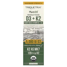 Triquetra Health, Plant-D3®, цельнопищевые витамины D3+ и K2, максимальная сила действия, 30 мл (1 жидк. унция)