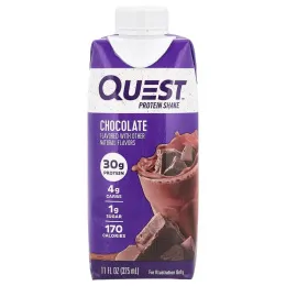 Quest Nutrition, Протеиновый коктейль, шоколад, 4 коктейля, 325 мл (11 жидк. унц.)