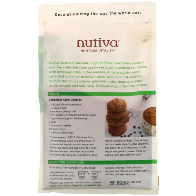 Nutiva, Органический кокосовый сахар,  1 фунт (454 г)