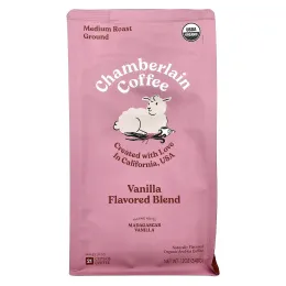 Chamberlain Coffee, органический кофе арабика, ваниль, молотый, средней обжарки, 340 г (12 унций)