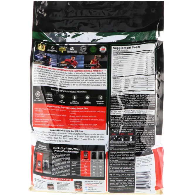 Six Star, Elite Series 100% Whey Protein Plus, Vanilla Cream, 8 lb (3.63 kg)