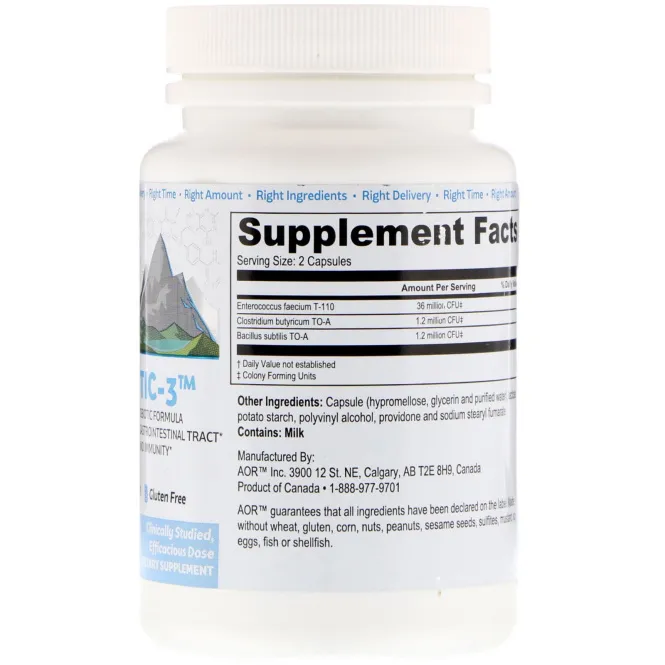 Advanced Orthomolecular Research AOR, Probiotic-3, 90 капсул