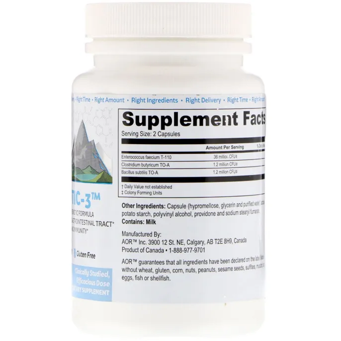 Advanced Orthomolecular Research AOR, Probiotic-3, 90 капсул