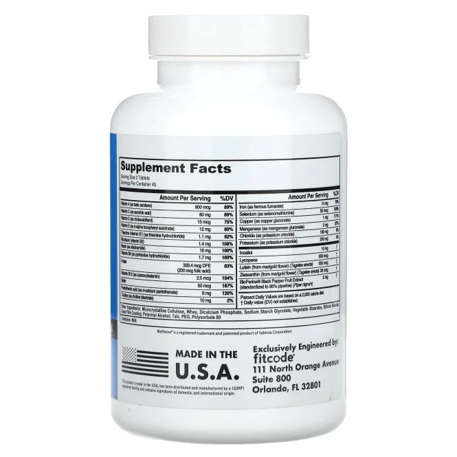 fitcode, Fit Multi, полный мультивитаминный комплекс, 90 таблеток