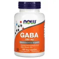 NOW GABA 500 mg ГАМК, 100 растительных капсул