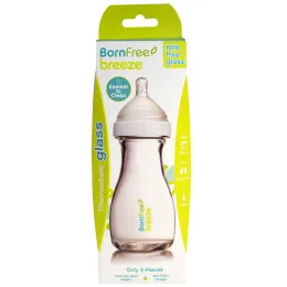 Born Free, Breeze, Baby Bottle, Glass, 1m+, Medium Flow, 1 Bottle, 9 oz (266 ml)
