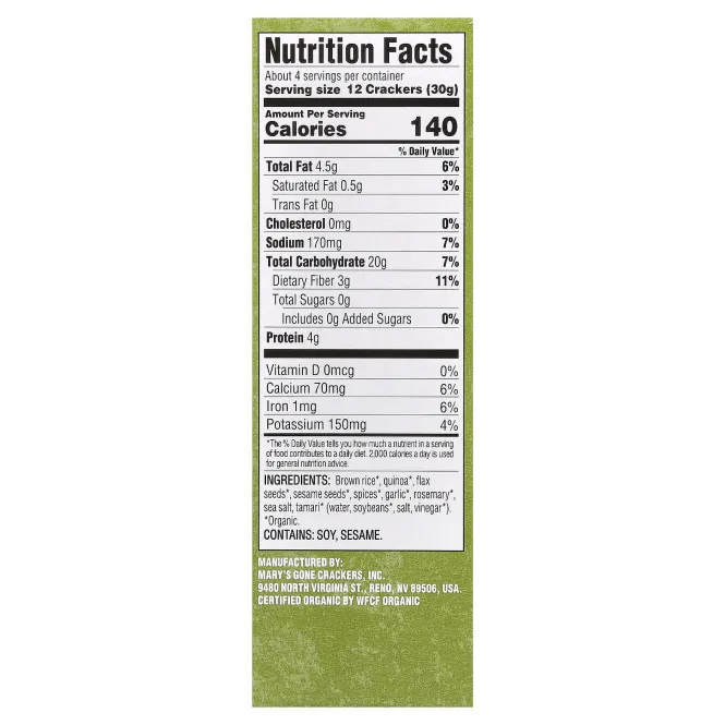 Mary's Gone Crackers, Organic Herb Original, крекеры, 113 г (4 унции)