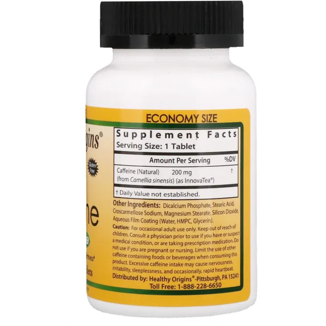 Healthy Origins, Натуральный кофеин, содержит InnovaTea, 200 мг , 240 таблеток