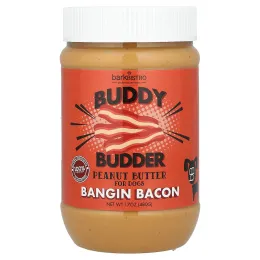 Bark Bistro, Buddy Budder, арахисовая паста, для собак, бекон, 480 г (17 унций)