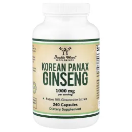 Double Wood Supplements, корейский женьшень, 240 капсул (500 мг в 1 капсуле)