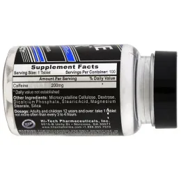Hi Tech Pharmaceuticals, Сила кофеина, 200 мг, 100 таблеток