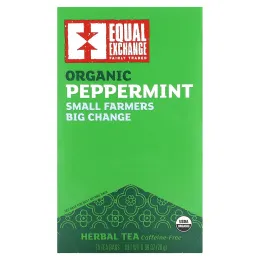 Equal Exchange, органическая перечная мята, травяной чай, без кофеина, 20 чайных пакетиков, 28 г (0,99 унции)