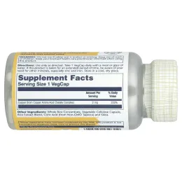 Solaray, Медь, 2 мг, 100 капсул