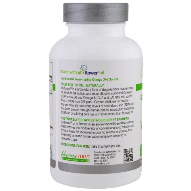 Greens First, Ahiflower Oil, Vegan Omega-3 , 90 Softgels