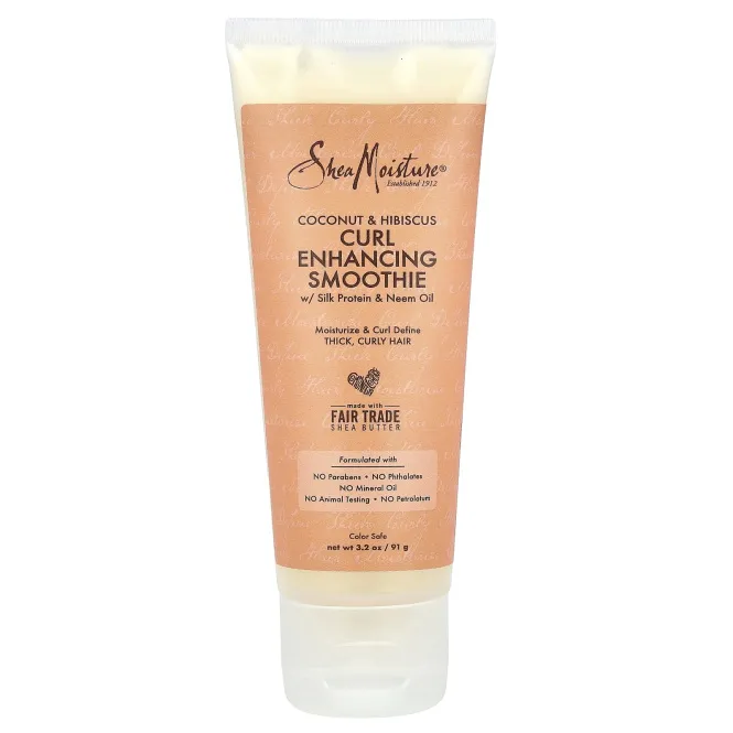 SheaMoisture, Смузи для локонов с шелковым протеином и маслом нима, кокосом и гибискусом, 91 г (3,2 унции)