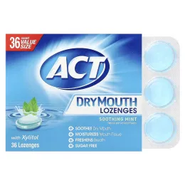 ACT, Dry Mouth Леденцы с успокаивающей мятой 36 шт