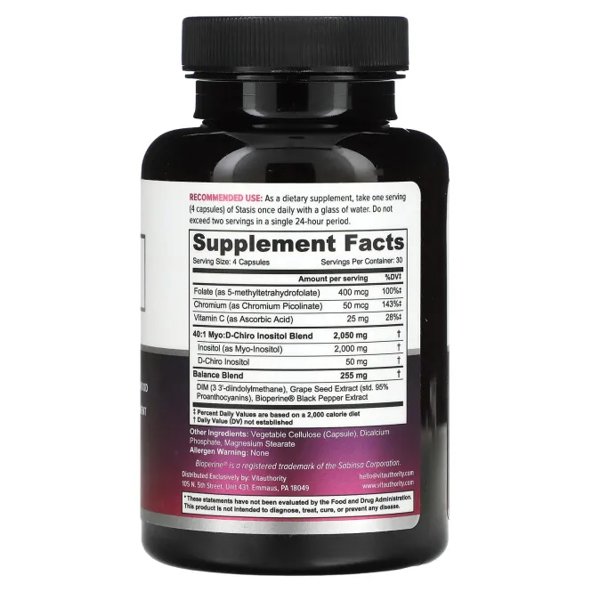 Vitauthority, Stasis, естественная гормональная поддержка для женщин, 120 капсул