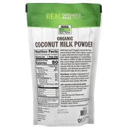 NOW Foods, Real Food, органическое сухое кокосовое молоко, 340 г (12 унций)