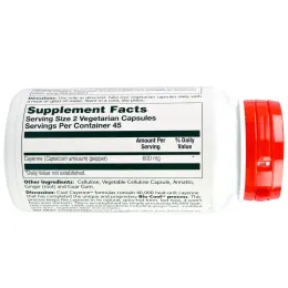 Solaray, Холодный кайенский перец, 90 вегетарианских капсул