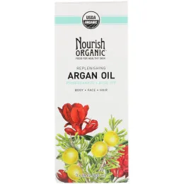 Nourish Organic, Replenishing Argan Oil, Pomegranate + Rosehip, 3.4 fl oz (100 ml)