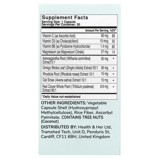 Health and Her, Perimenopause Mind +, 30 капсул