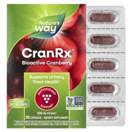 Nature's Way, CranRx®, биоактивная клюква, 500 мг, 30 капсул