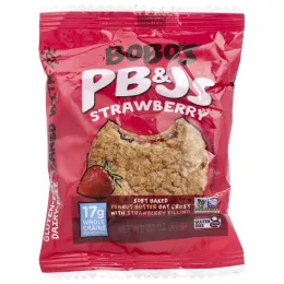 Bobo's Oat Bars, PB & Js, клубника, 4 упаковки по 60 г (2,1 унции)