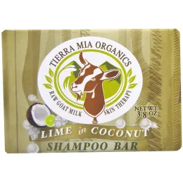 Tierra Mia Organics, Терапия для кожи с необработанным козьим молоком, шампунь, лайм в кокосе, 3,8 унции