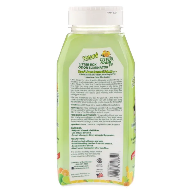 Citrus Magic, Pet, Natural, Litter Box Odor Eliminator, Citrus Scent, 11.2 oz (317 g)