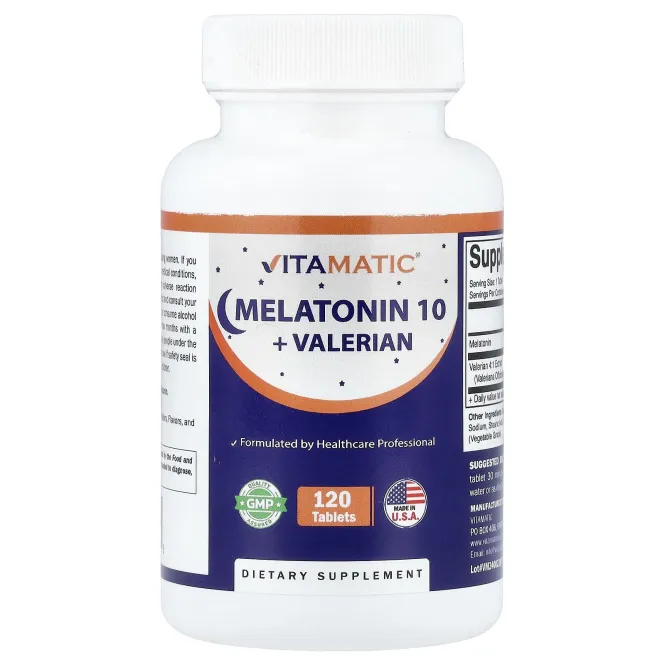 Vitamatic, Meltonin 10 + валериана, 120 таблеток