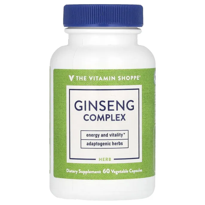 The Vitamin Shoppe, комплекс с женьшенем, 60 вегетарианских капсул