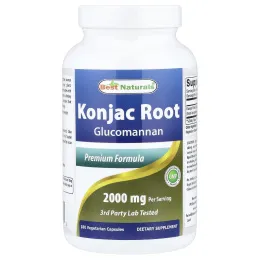 Best Naturals, корень конжака, 180 вегетарианских капсул (666 мг в 1 капсуле)