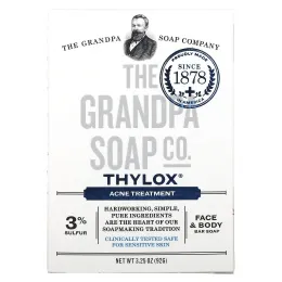 Grandpa's, Мыло для лица и тела от акне Thylox Acne Treatment, 3,25 oz (92 г)