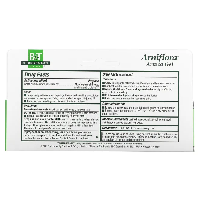 Boericke & Tafel, Arniflora, Гель с арникой, Topical Gel, 78 г